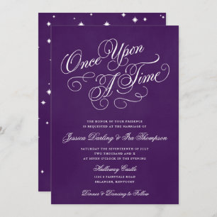 Une Fois Un Mariage Invitations Royal Purple