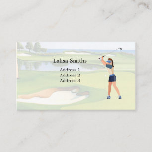 Une golfeuse est carte de visite de golf