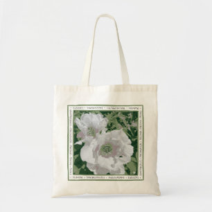 Une grande pivoine blanche sur le sac fourre-tout