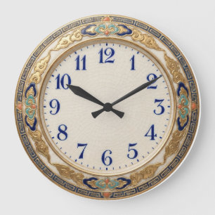 Une horloge de style antique en poterie japonaise