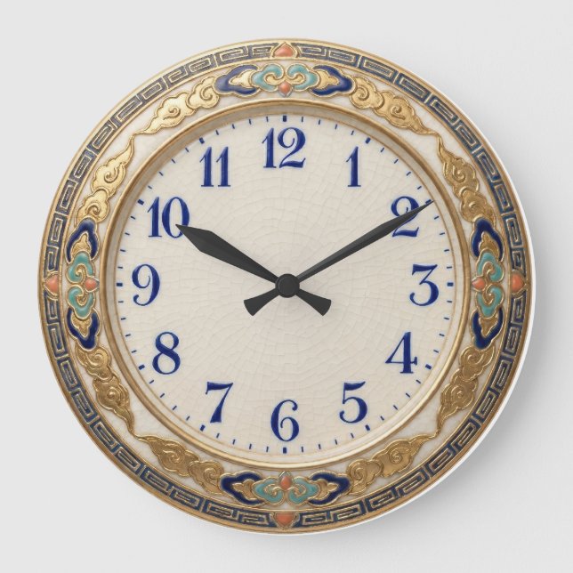 Une horloge de style antique en poterie japonaise  (Recto)
