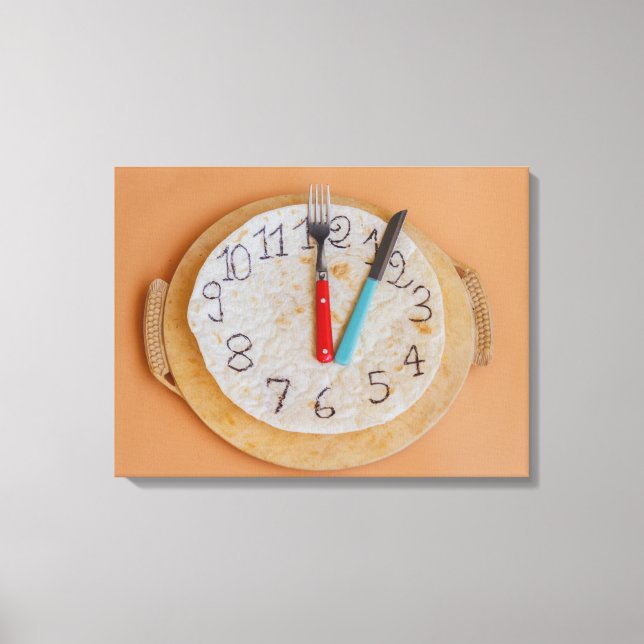 une horloge faite d'une impression sur toile envel (Recto)