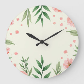 une horloge peinte à fleurs printanières