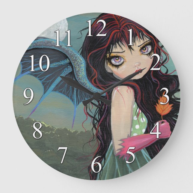 Une horloge vampire fée gothique feuille d'automne (Recto)