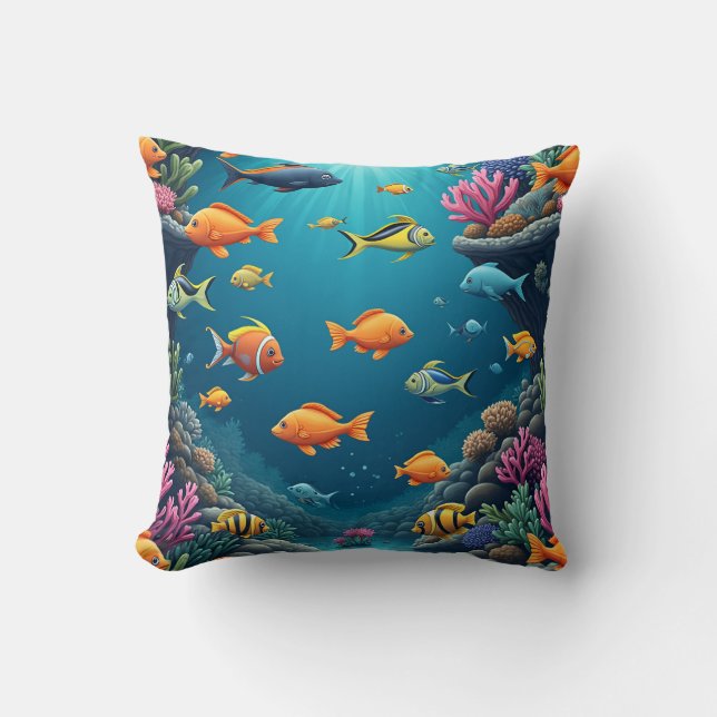 Une image sous la mer. Un coussin coussin (Recto)