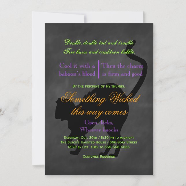 Une invitation à Halloween pernicieuse (Devant)