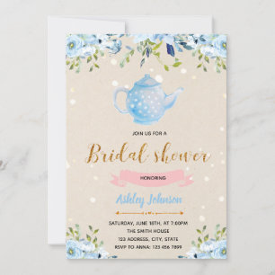Une invitation à la fête du thé de la mariée bleue