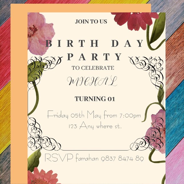 Une invitation à la naissance à l'âge customisé fl (Créateur téléchargé)