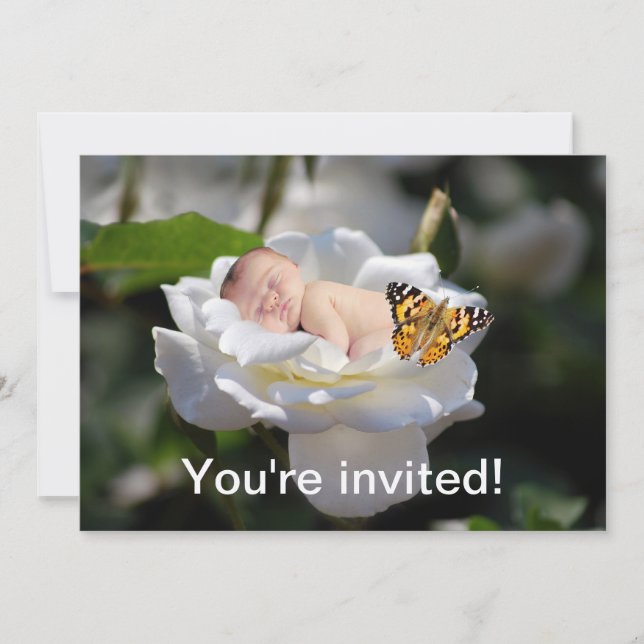 Une invitation à la rose blanche et aux bébés (Devant)