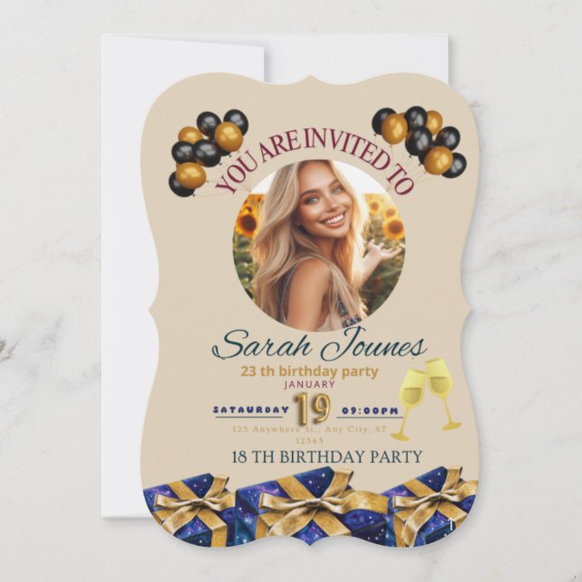 Une invitation à l'anniversaire qui convient à tou (Devant)