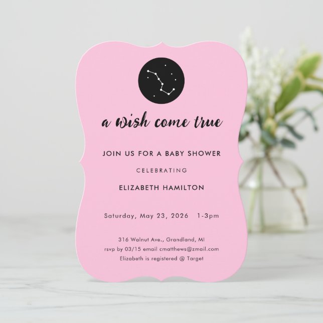 Une invitation à une Baby Shower pour une étoile f (Debout devant)