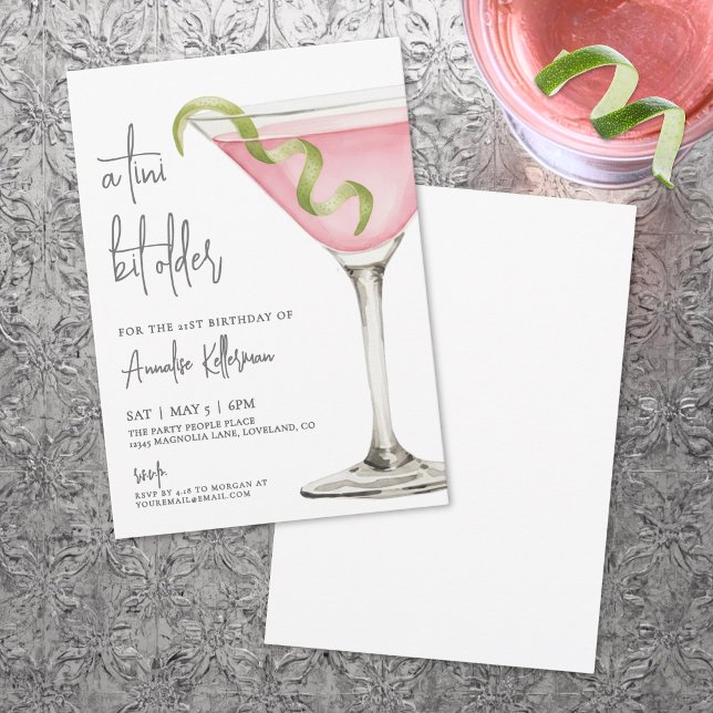 Une invitation à une fête d'anniversaire pour adul (A Tini Bit Older Adult Birthday Party Invitation )