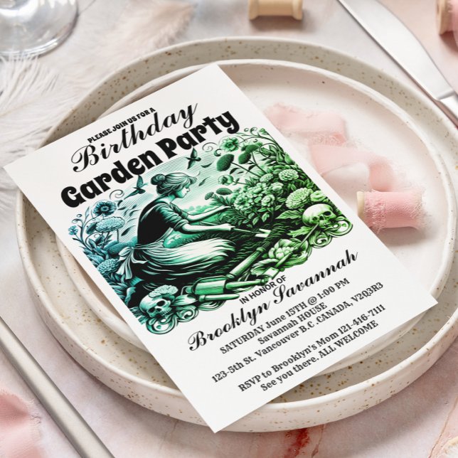 Une invitation à une fête de jardin de travail pou (Créateur téléchargé)