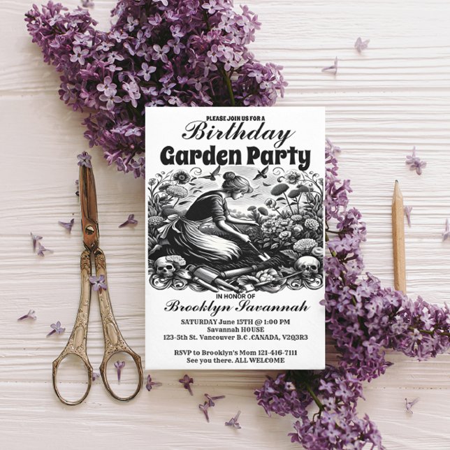 Une invitation à une fête de jardin de travail pou (Créateur téléchargé)