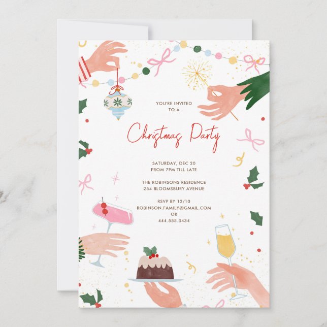 Une Invitation à une Fête de Noël Festive (Devant)