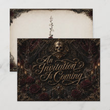 Une invitation arrive Carte gothique de bal d'Hall
