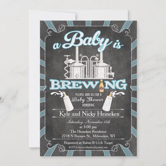 Une invitation BBQ pour les futurs parents "Un béb (Devant)