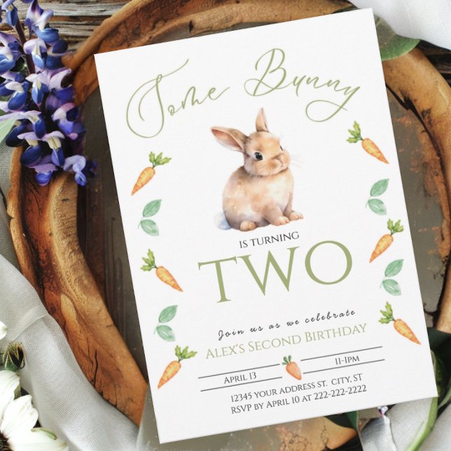 Une invitation Bunny 2ème anniversaire avec fronti (Créateur téléchargé)