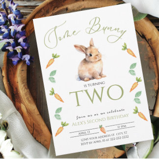 Une invitation Bunny 2ème anniversaire avec fronti