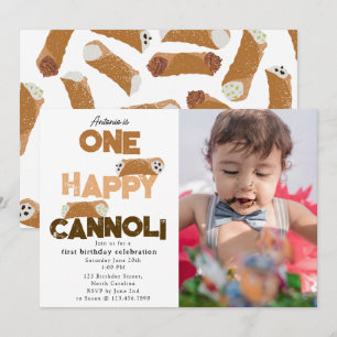 Une invitation Cannoli joyeuse pour 1er Premier an