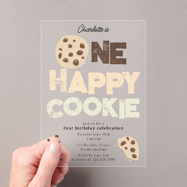 Une invitation Cookie Happy pour un 1er anniversai (In situ (ordinateur de poche))