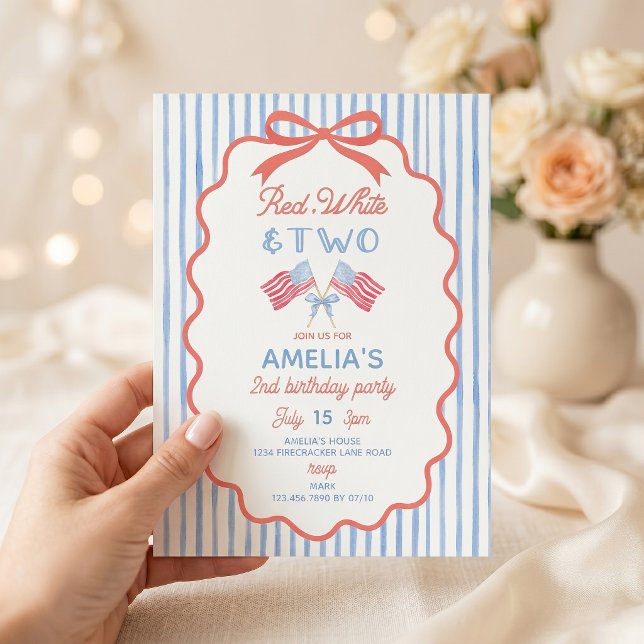 Une invitation d'anniversaire de 2 ans pour une fi (Créateur téléchargé)