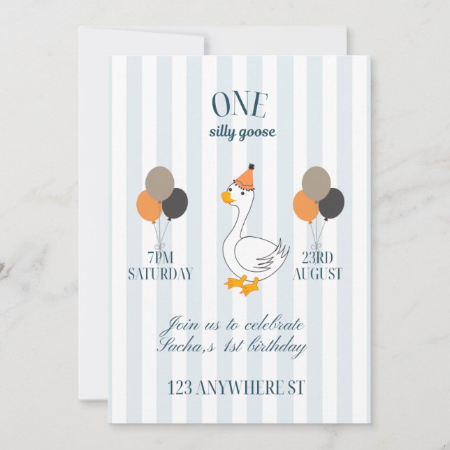 Une invitation d'anniversaire de carte plate de Un (Devant)