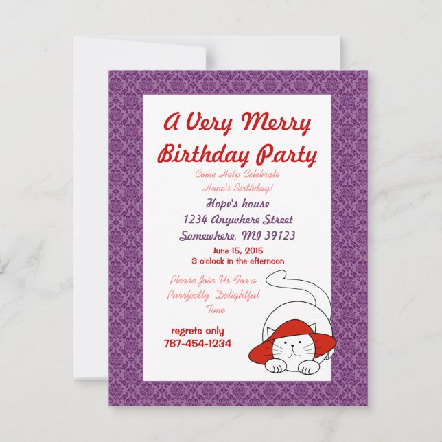 Une invitation d'anniversaire parfaitement charman (Devant)
