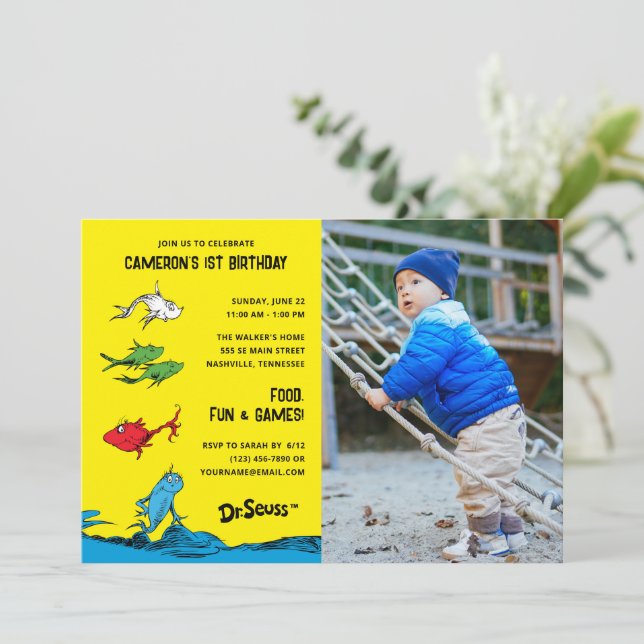 Une invitation d'anniversaire photo pour enfants - (Debout devant)