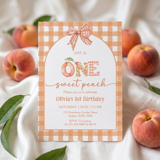 Une invitation d'anniversaire pour fille en vichy  (Créateur téléchargé)