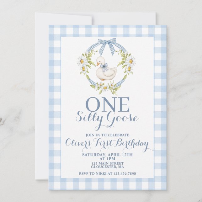 Une invitation d'anniversaire vintage One Silly Go (Devant)