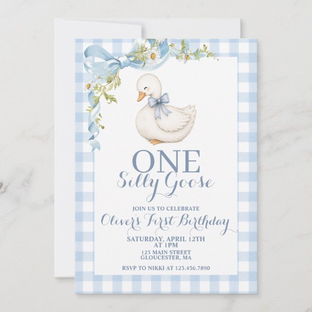 Une invitation d'anniversaire vintage One Silly Go (Devant)