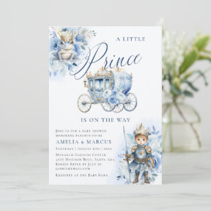 Une invitation de douche bleu royal de Petit Princ