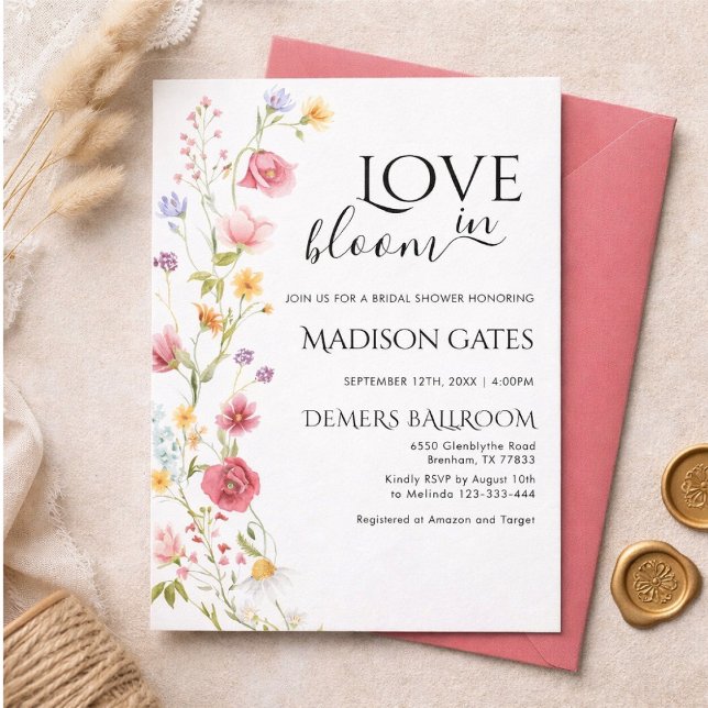 Une invitation de fête prénuptiale florale (Créateur téléchargé)