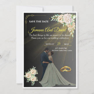 Une invitation de mariage avec un design simple ma