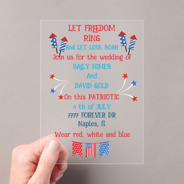 Une invitation de mariage du 4 juillet dans les co (In situ (ordinateur de poche))