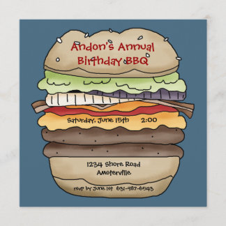 Une invitation juteuse d'hamburger