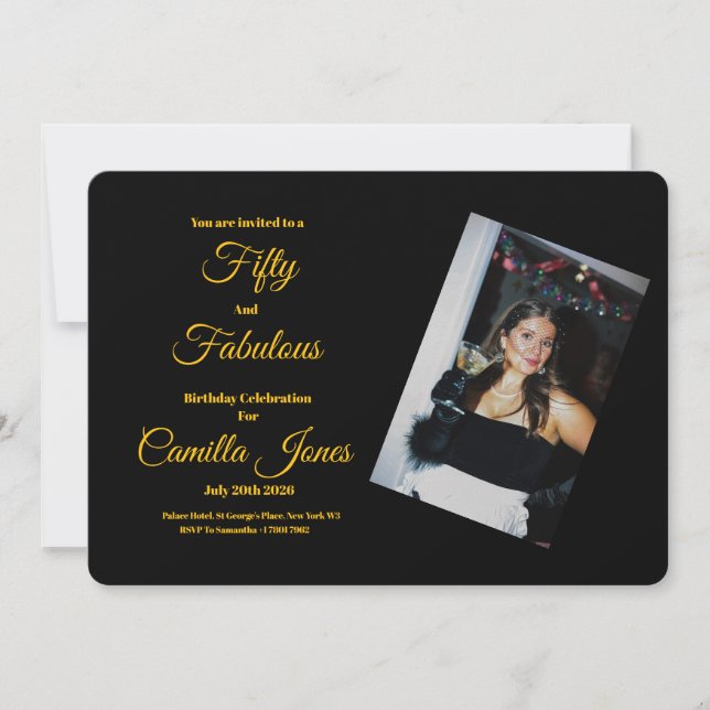 Une invitation personnalisée moderne pour un 50e a (Devant)