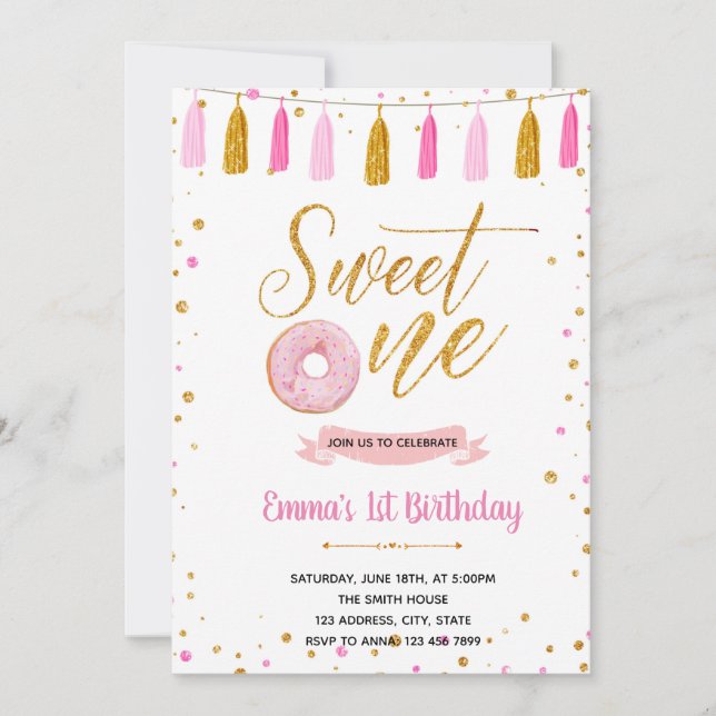 Une invitation pour un anniversaire de beignet (Devant)