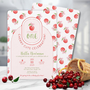 Une invitation pour un premier anniversaire Cherry