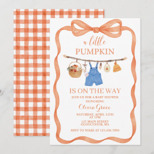 Une invitation pour une baby shower Bébé Citrouill