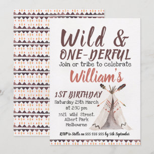 Une invitation sauvage d'anniversaire de Teepee de