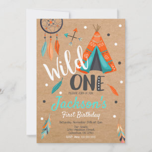 Une invitation sauvage d'anniversaire de Teepee de