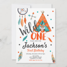 Une invitation sauvage d'anniversaire de Teepee de