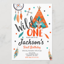 Une invitation sauvage d'anniversaire de Teepee de