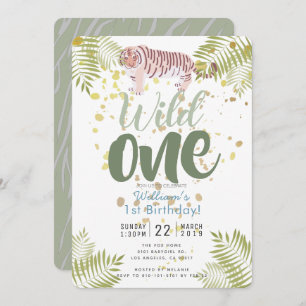 Une invitation sauvage d'anniversaire de vert kaki
