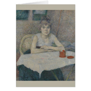 Une jeune femme à une table par Henri Toulouse-Lau