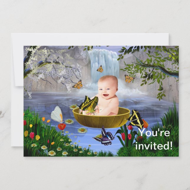 Une jolie invitation pour bébé nature (Devant)