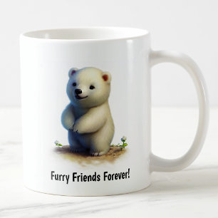 Une jolie Mug de café à l'ours polaire peinte en 3