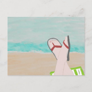 Une journée à la plage Carte postale
